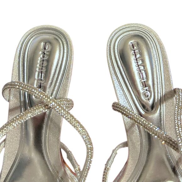 D’Amelio Footwear Dalilah Silver Rhinestone Ankle Strap Sandal Women's 9 NEW - Picture 5 of 7